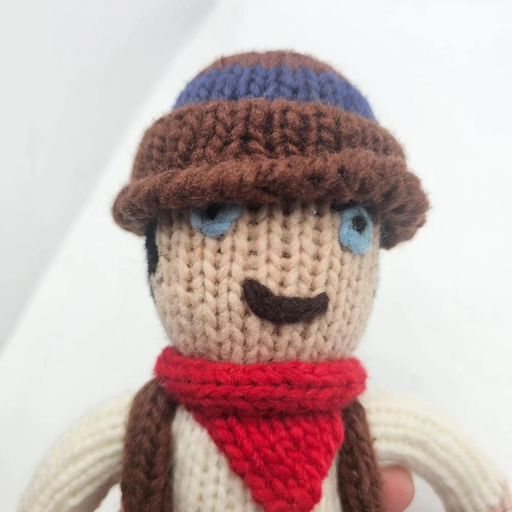 Dandy Pals Cowboy Knit Plush Stuffed Doll Toy Small Wool Handmade Ecuador